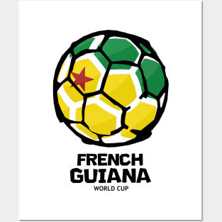 French Guiana Football Country Flag Posters and Art